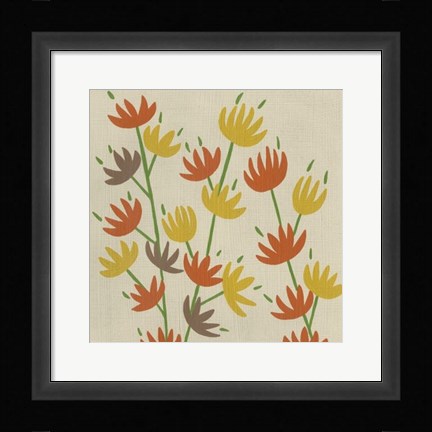 Framed Retro Blossoms IV Print