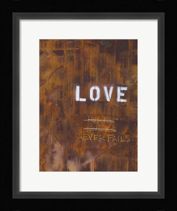 Framed Love Never Fails I Print