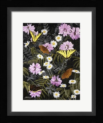 Framed Tapestry of Butterflies Print