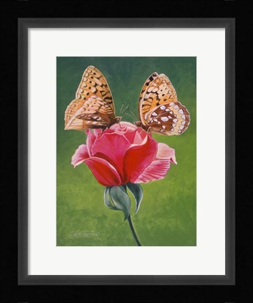 Framed Sharing a Rose Print