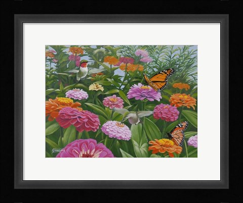 Framed Zinnia Bouquet Print