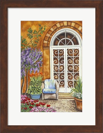 Framed Tuscan Veranda I Print
