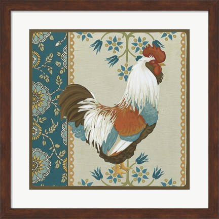Framed Cottage Rooster II Print