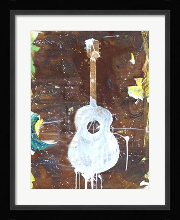 Framed Yellow Guitar Print