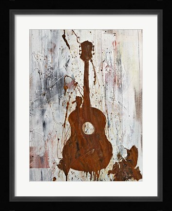 Framed Rust Guitar Print