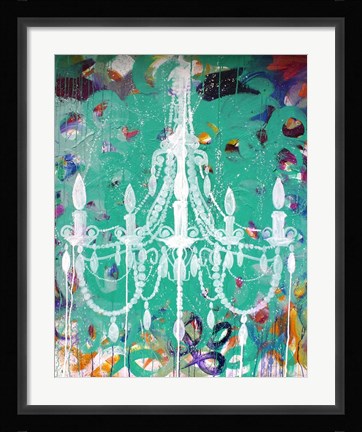 Framed Emerald Chandelier Print