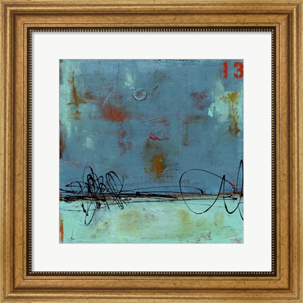 Framed Blue Bay Marina I Print
