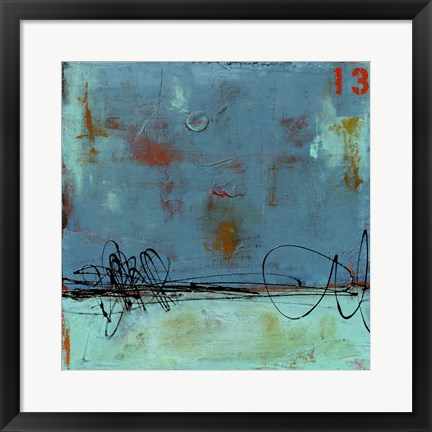 Framed Blue Bay Marina I Print