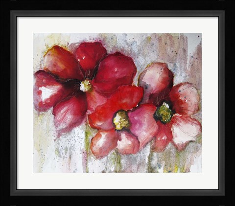 Framed Fuchsia Poppies II Print