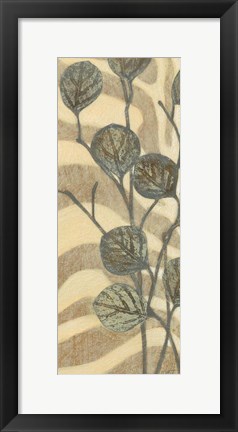 Framed Leaves on Stripes I Print