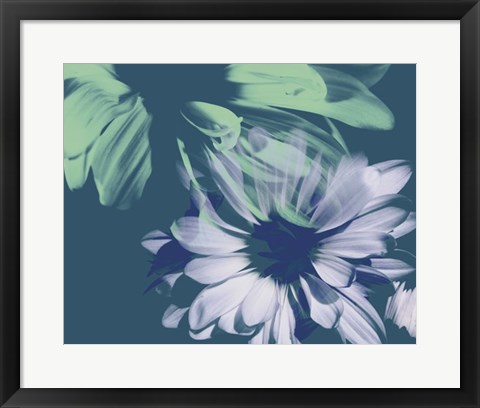 Framed Teal Bloom I Print