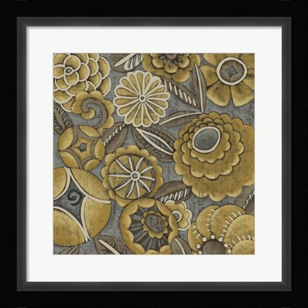 Framed Ochre Garden I Print