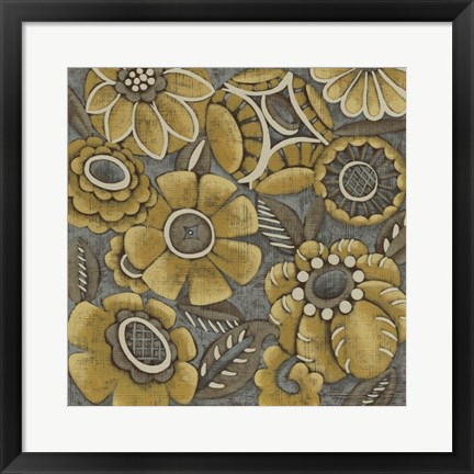 Framed Ochre Garden II Print