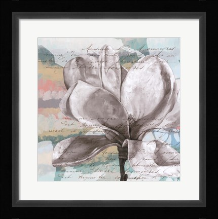 Framed Pastel Magnolias I Print