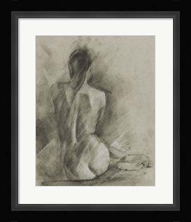 Framed Charcoal Figure Study I Print