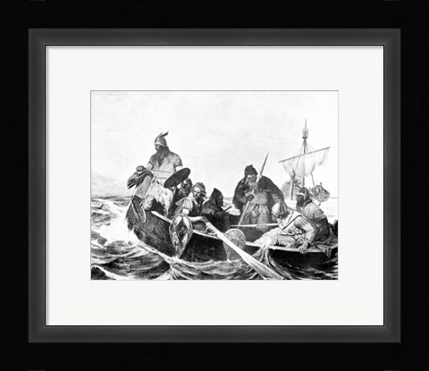 Framed Norsemen Landing in Iceland Print