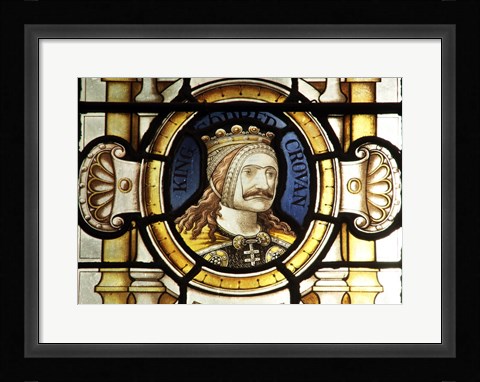 Framed Crovan stained glass at Tynwald, the Parliament of the Isle of Man Print