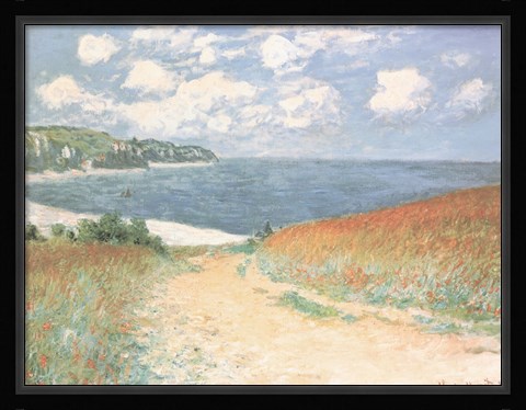 Framed Chemin Dans Les Bles A Pourville Print