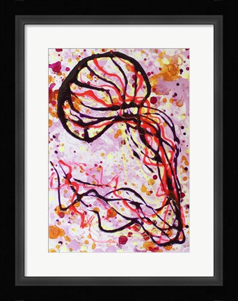 Framed Pink Magenta Jellyfish Print