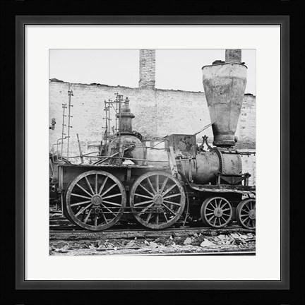 Framed Richmond, Va. Damaged locomotives Print