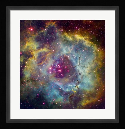 Framed Rosette nebula (NGC 2244) in Monoceros Print