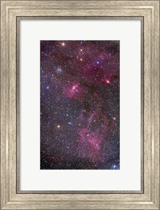 Framed Nebulosity around the open cluster Messier 52, including the Bubble Nebula Print