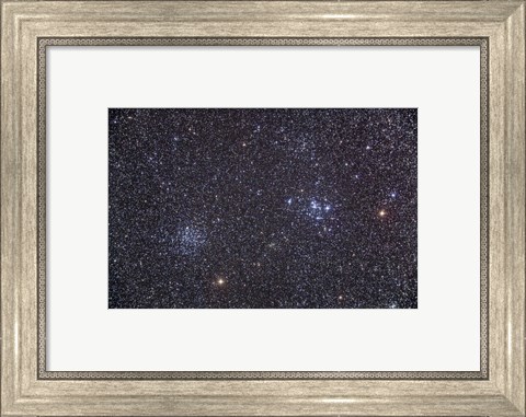 Framed Open clusters Messier 47 and Messier 47 in the constellation Puppis Print