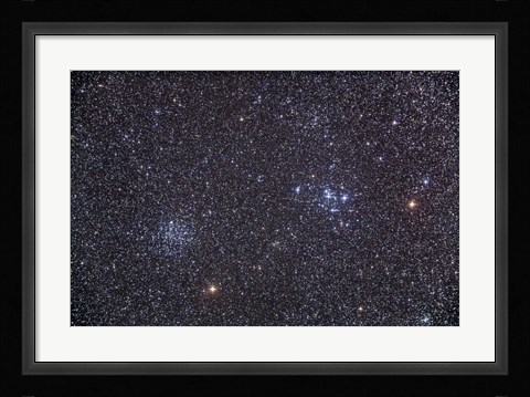 Framed Open clusters Messier 47 and Messier 47 in the constellation Puppis Print