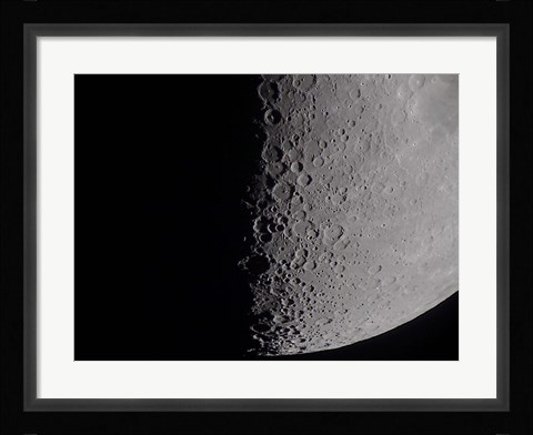 Framed South terminator of 7 day moon Print