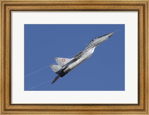 Framed Bulgarian Air Force MiG-29 aircraft taking off over Bulgaria Print