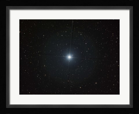 Framed bright white star Castor in the constellation Gemini Print
