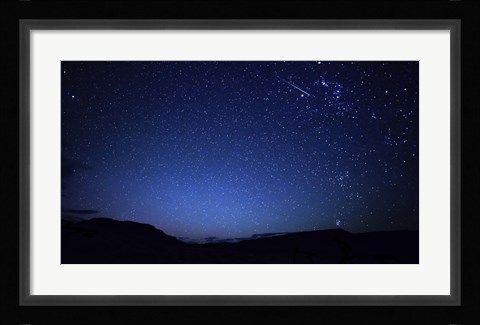 Framed bright sporadic meteor in the patagonic skies of Somuncura, Argentina Print
