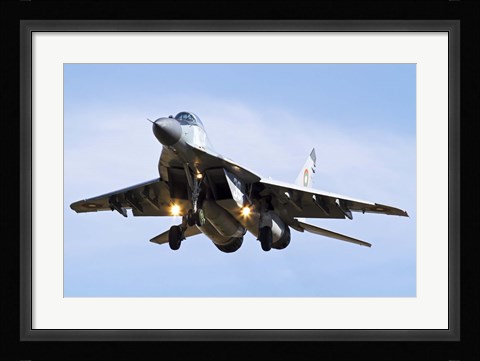 Framed Bulgarian Air Force MiG-29 prepares for landing Print