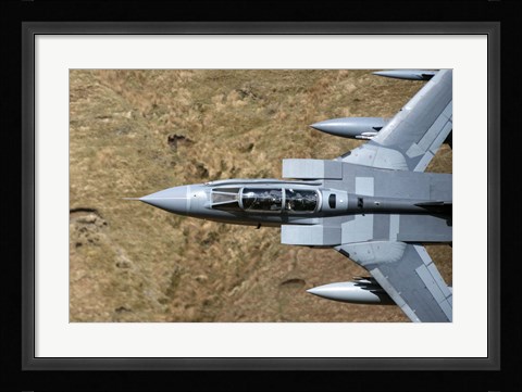 Framed Front section of a Royal Air Force Tornado GR4 during low fly training in North Wales Print