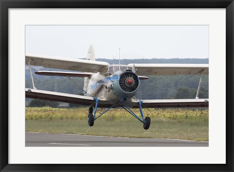 Framed Antonov An-2 taking off from an airfield in Bulgaria Print