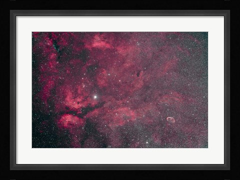 Framed Gamma Cygni nebulosity complex with the Crescent Nebula Print