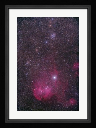 Framed NGC 3766 and the Lambda Cen Nebula in the constellation Centaurus Print