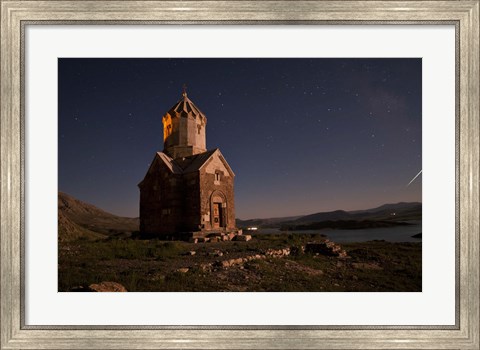 Framed Starry night sky above Dzordza church, Iran Print