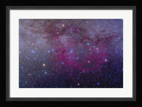 Framed extensive Gum Nebula area in the constellation Vela Print
