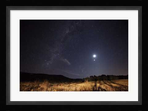 Framed Milky Way, the Moon, Venus and Spica after twilight in Azul, Argentina Print