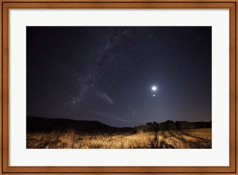 Framed Milky Way, the Moon, Venus and Spica after twilight in Azul, Argentina Print