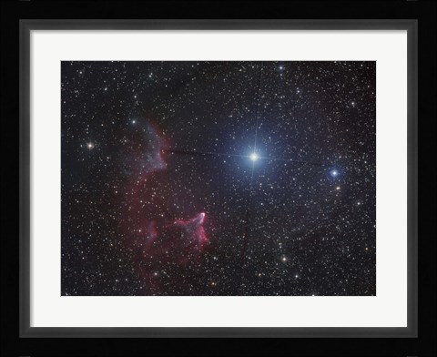 Framed Variable star Gamma Cassiopeiae, with associated emission and reflection nebulae Print