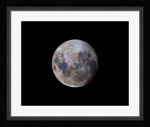 Framed true colors of the moon during the 2010 perigee Print