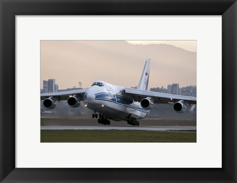 Framed Antonov An-124 aircraft taking off from Sofia Airport, Bulgaria Print