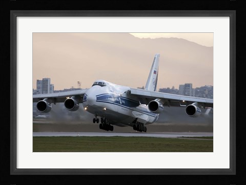 Framed Antonov An-124 aircraft taking off from Sofia Airport, Bulgaria Print