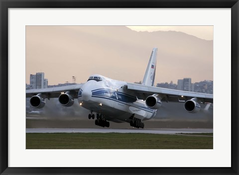 Framed Antonov An-124 aircraft taking off from Sofia Airport, Bulgaria Print