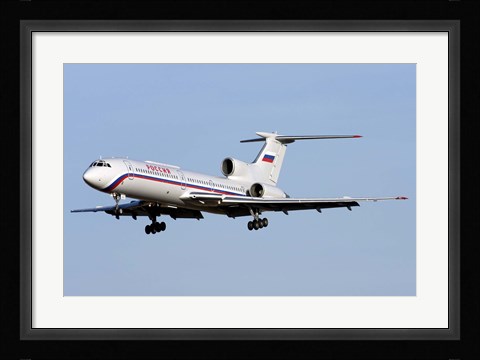 Framed Tupolev Tu-154M on final approach in Bulgaria Print