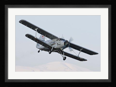 Framed Bulgarian Air Force Antonov An-2 in flight over Bulgaria Print