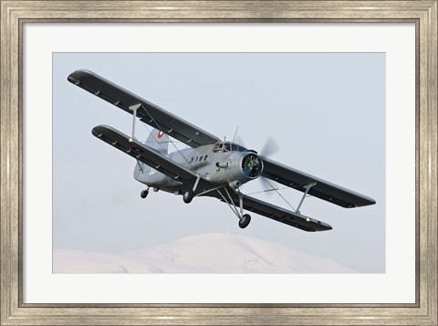 Framed Bulgarian Air Force Antonov An-2 in flight over Bulgaria Print