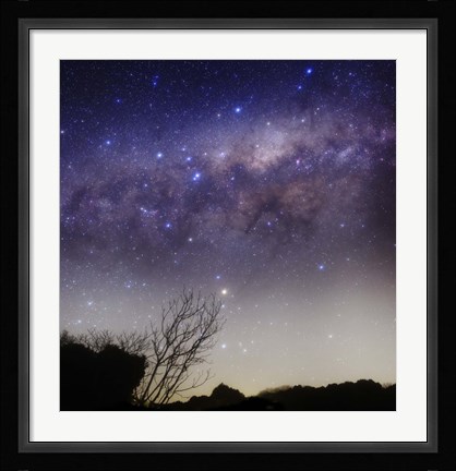 Framed Milky Way above a rural landscape in San Pedro, Argentina Print